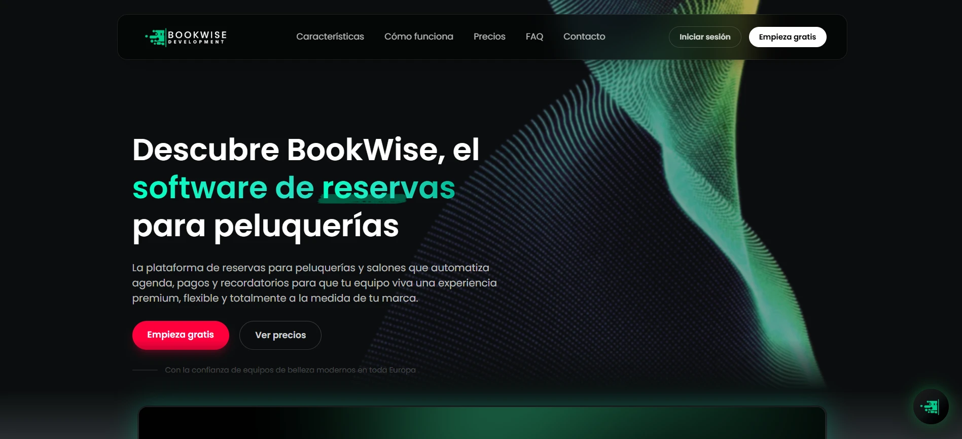 Web de Bookwise, software de reservas para peluquerías